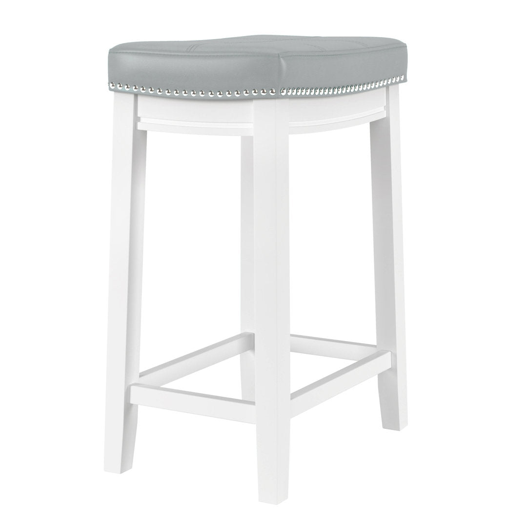 Arlyce Counter & Bar Solid Wood Backless Stool with Upholstered Seat Lark Manor™ Seat Height: Counter Stool (26.5" Seat Height)