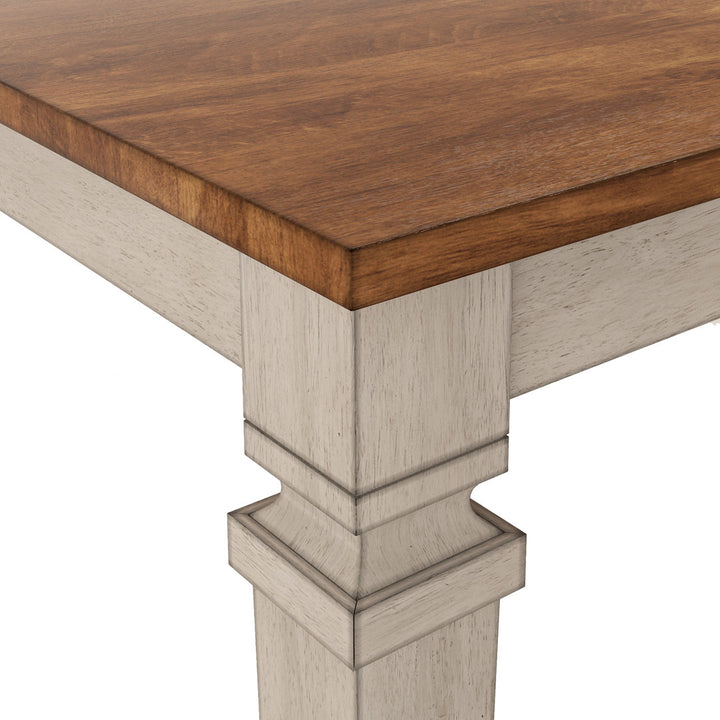 Alyra Extendable Solid Oak Dining Table Lark Manor™ Base Color: Antique White