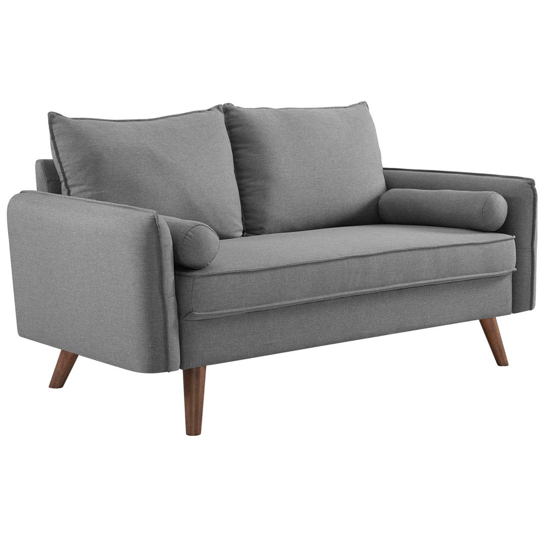 Modway Revive Upholstered Fabric Loveseat Modway Upholstery Color: Light Grey Velvet