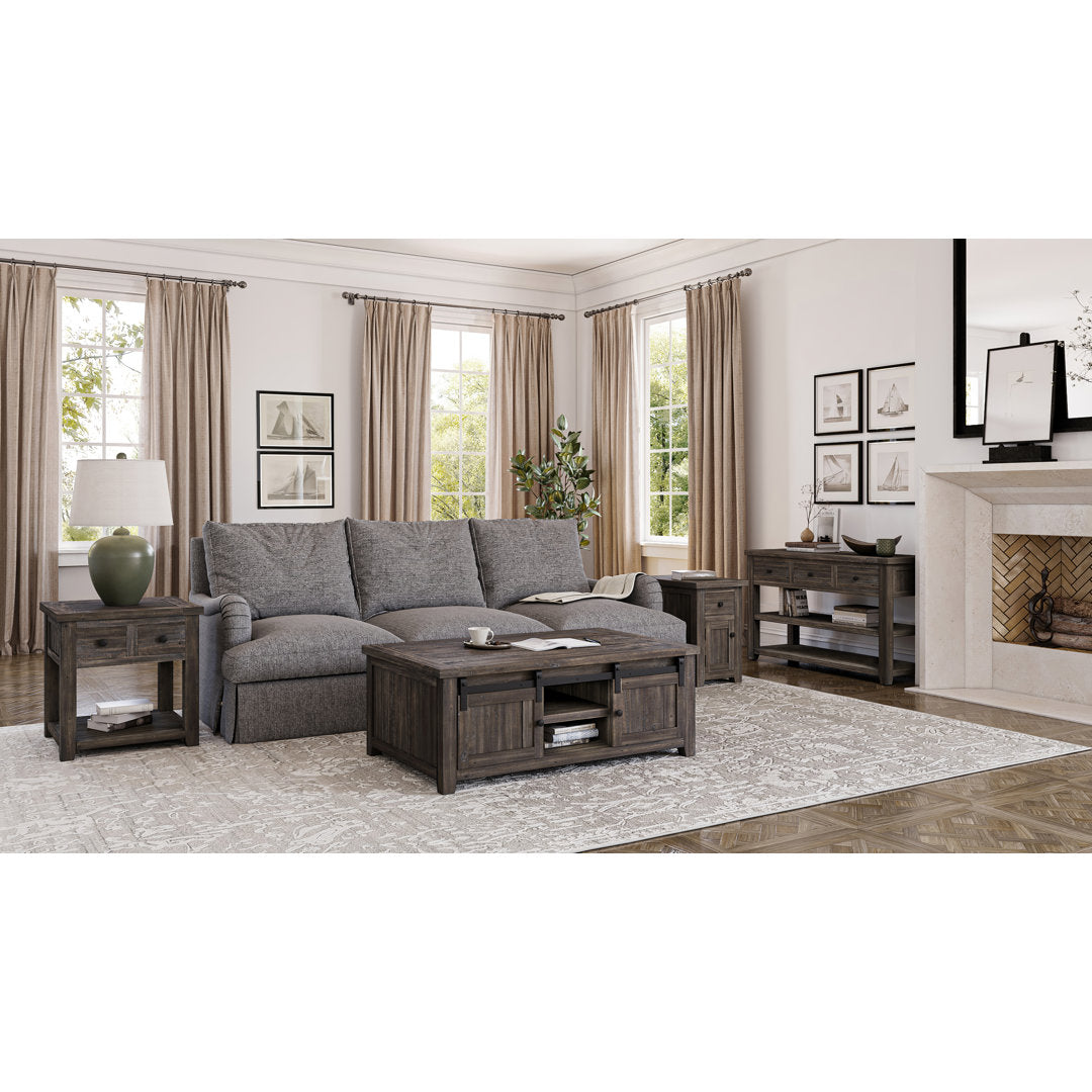Solid Wood Coffee Table with Storage Sand & Stable™ Table Base Color: Brown