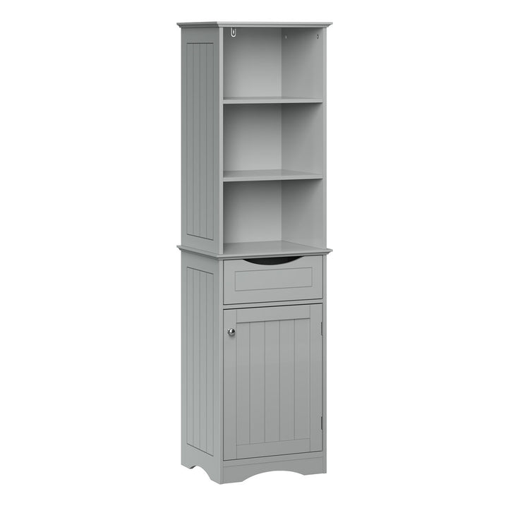 RiverRidge Ashland Tall Bathroom Storage Linen Cabinet and Organizer with Drawer and Shelves RiverRidge Home Finish: Gray