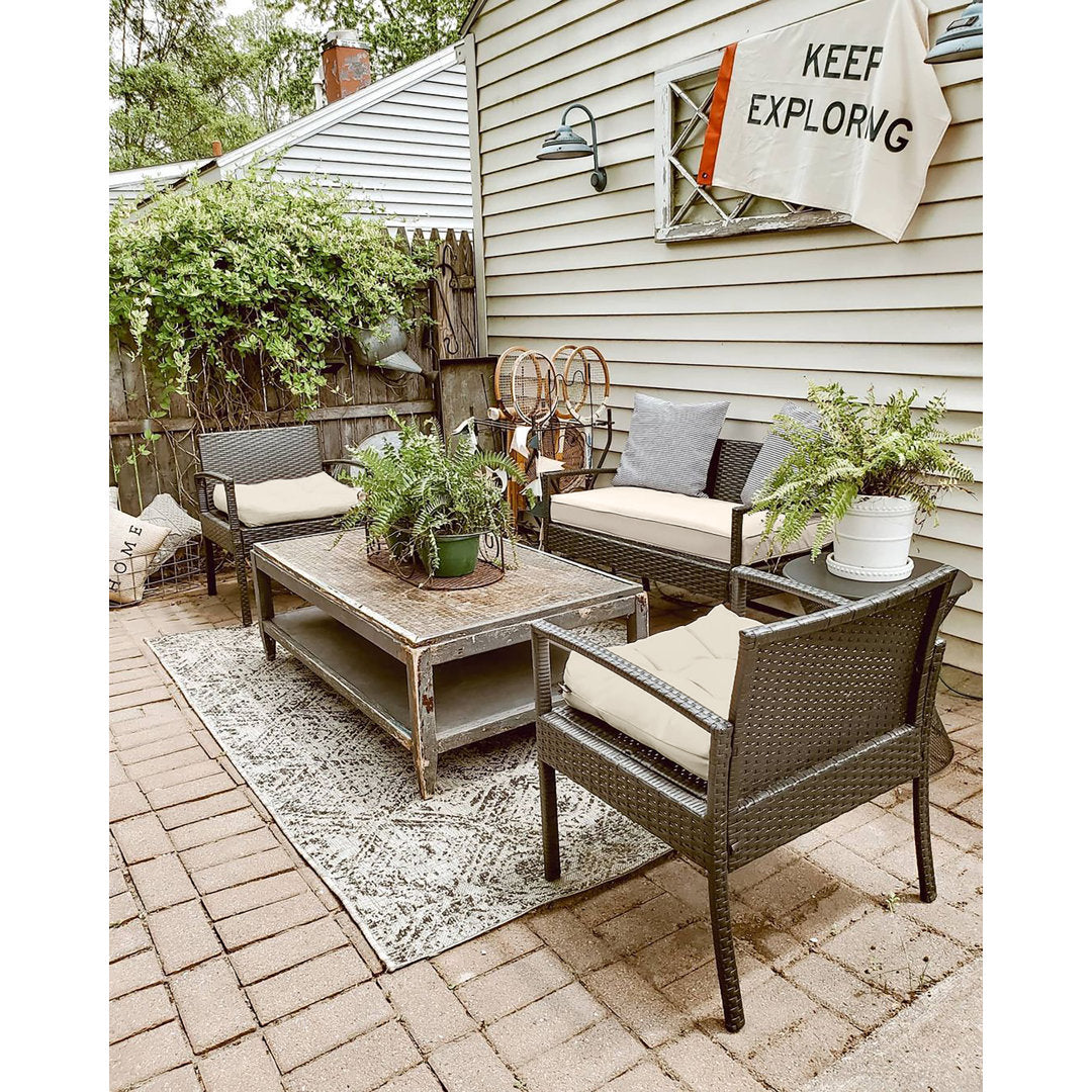 Ayvion Outdoor Seat Cushion Arlmont & Co. Cushion Color: Antique Beige Size: 59" W x 18" D