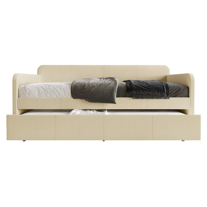 Plunkett Tiara Upholstered Daybed with Trundle Andover Mills™ Color: Beige