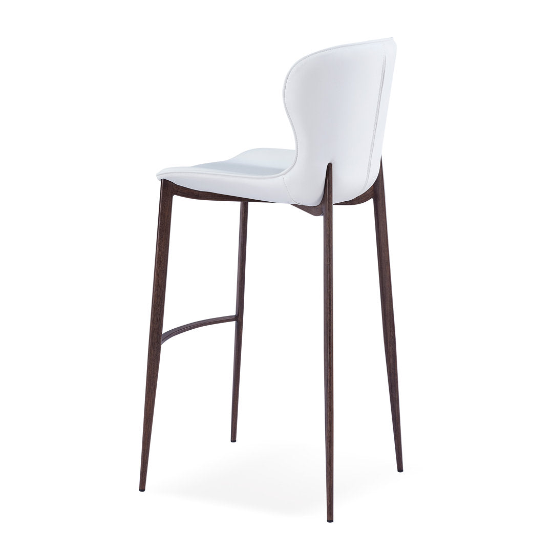 Albert Upholstered Bar & Counter Stool Upper Square™ Base Color: Wood Veneer, Upholstery Color: White Seat Height: Counter Stool (24” Seat Height)