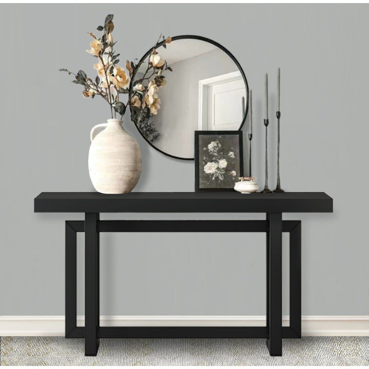 Thedrick 59" Extra Long Entryway Table Console Table 17 Stories Color: Black