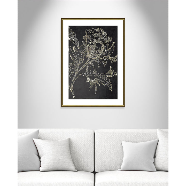 Golden Flower Folklore I by Asia Jensen - Picture Frame Graphic Art Print Joss & Main Size: 36.75" H x 26.75" W Format: Gold Framed