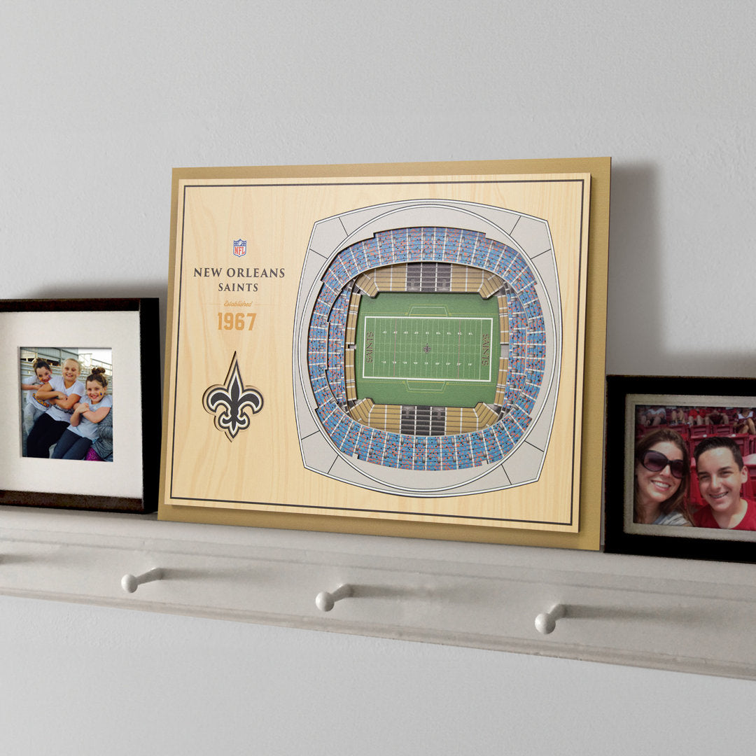 NFL 5-Layer Stadiumview Wall Art YouTheFan Color: Teal NFL Team: New Orleans Saints