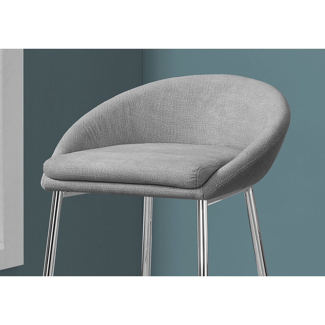Glaser Bar Stool, Counter Height, Kitchen, Chrome, Contemporary (Set of 2) Wade Logan® Seat Height: Extra Tall (35.75" Seat Height ), Upholstery: Gray