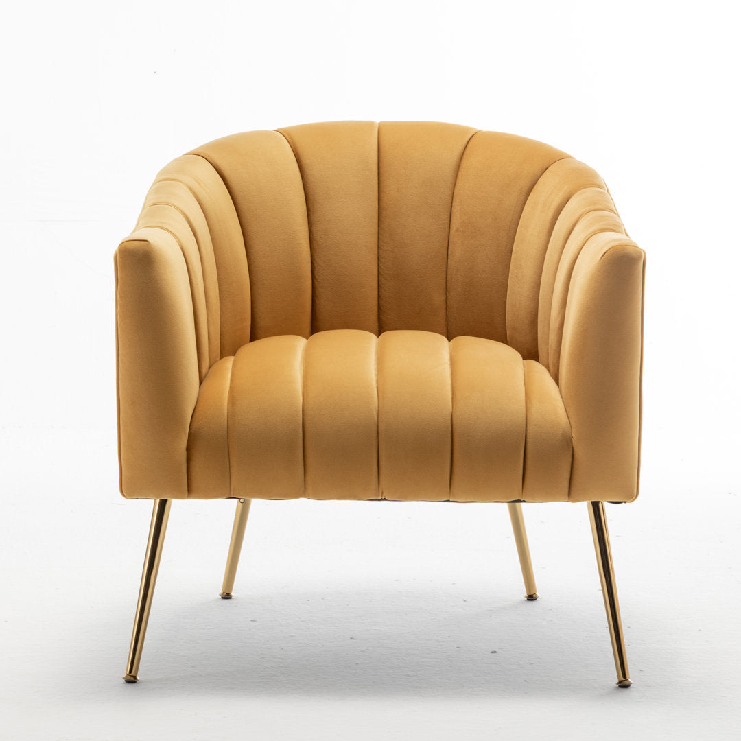 Murrow 28" W Tufted Velvet Armchair Willa Arlo™ Interiors Fabric: Mustard Velvet