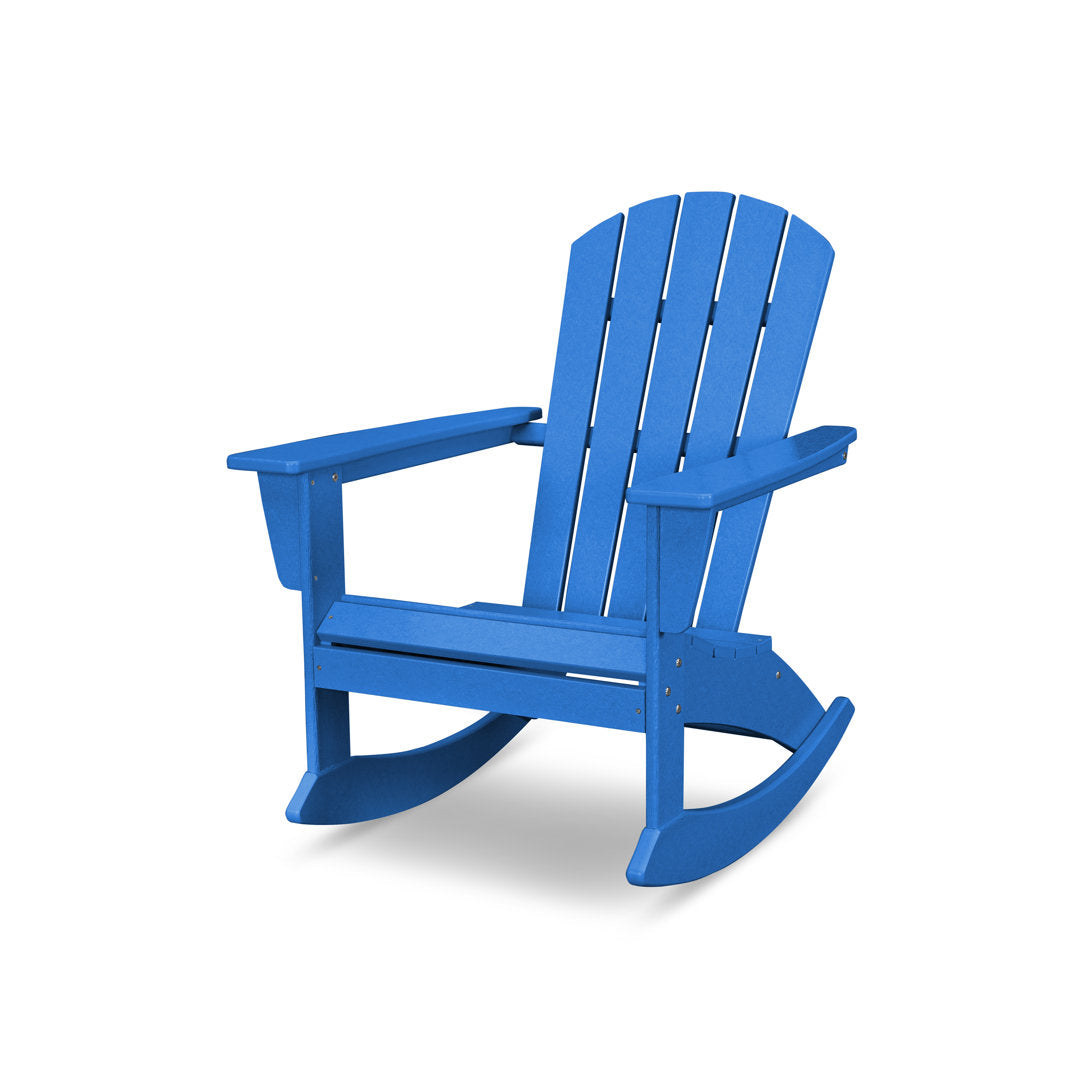 Nautical Adirondack Rocking Chair POLYWOOD® Frame Color: Pacific Blue