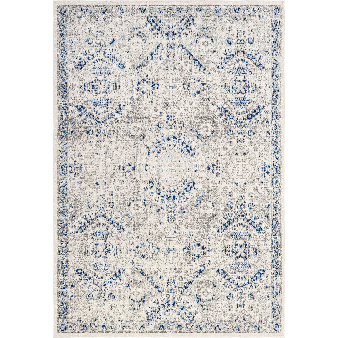 Kristine Power Loom Performance Oriental Blue Rug One Allium Way® Rug Size: Rectangle 12' x 15'