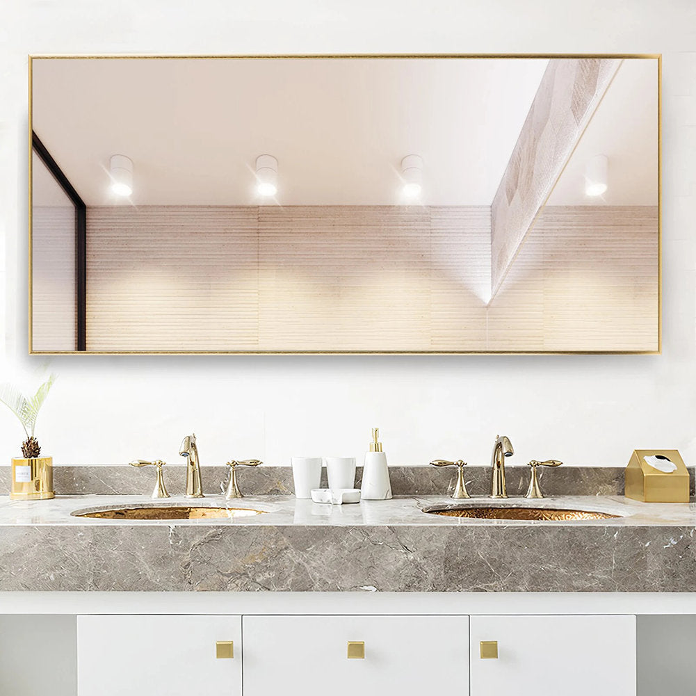 Kinkaid Metal Framed Full Length Hanging Mirror Wrought Studio™ Size: 71" x 34" Finish: Gold