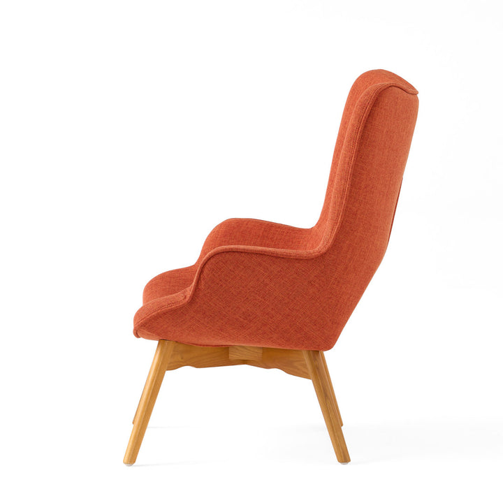 Dayon 68.58Cm Wide Tufted Polyester Lounge Chair and Ottoman George Oliver Fabric: Orange  Polyester Blend