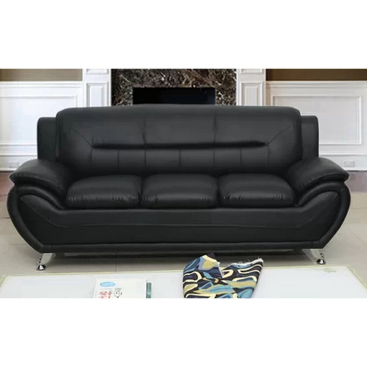 Mulvey 80" Faux Leather Pillow Top Arm Sofa Orren Ellis Upholstery Color: Black