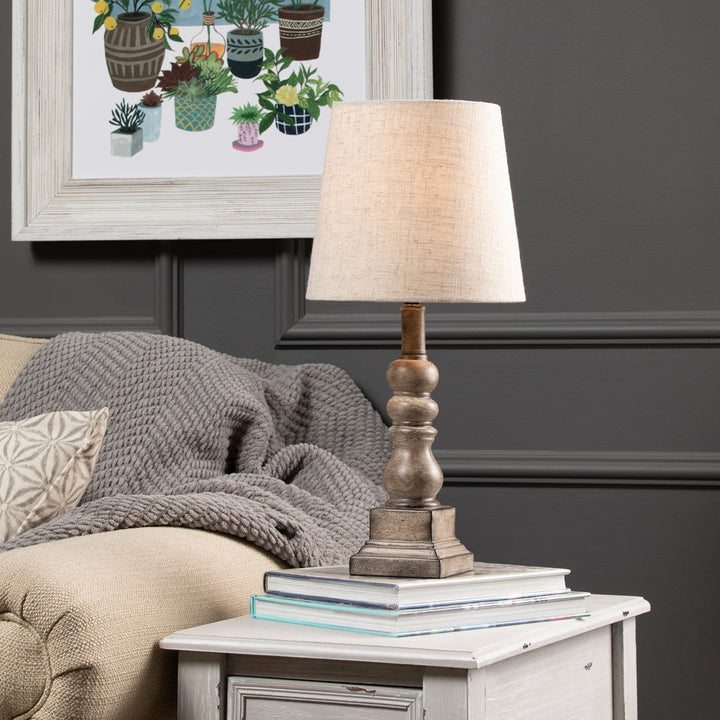 Whittier 19" Resin Table Lamp Ophelia & Co. Shade Color: Natural, Base Color: Brown