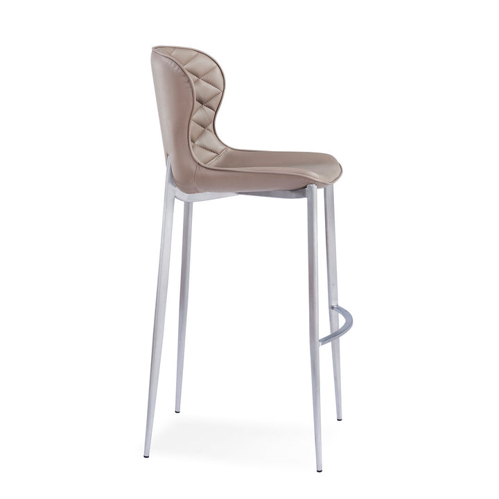 Albert Upholstered Bar & Counter Stool Upper Square™ Upholstery Color: Taupe, Base Color: Stainless Steel Seat Height: Counter Stool (24” Seat Height)