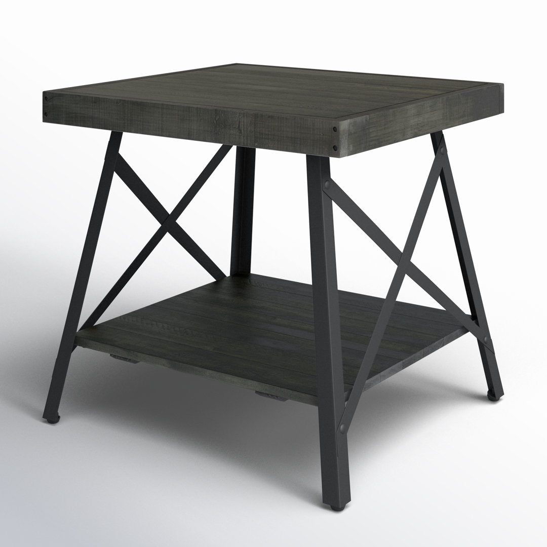 Laguna Solid Wood End Table with Storage Sand & Stable™ Color: Gray