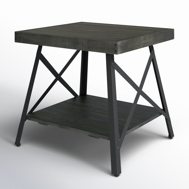 Laguna Solid Wood End Table with Storage Sand & Stable™ Color: Gray