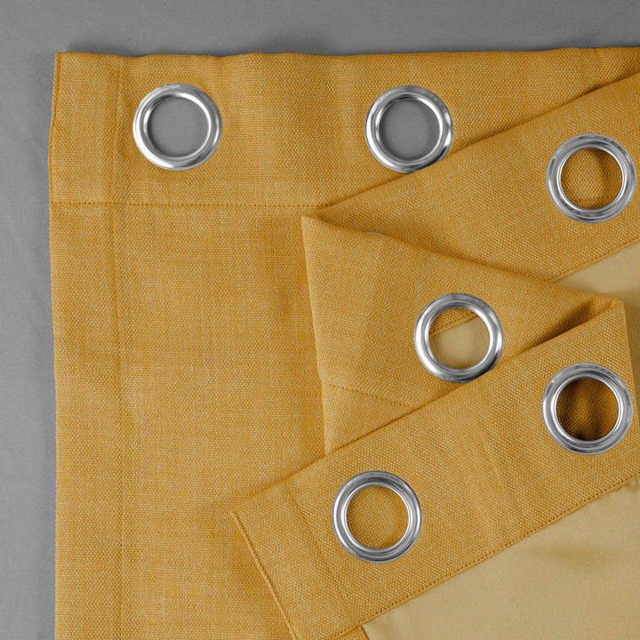 Oneridge Room Darkening Faux Linen Curtains for Bedroom Grommet Living Room Curtain for Window Single Panel Latitude Run® Curtain Color: Dandelion Gold Size per Panel: 50" W x 84" L