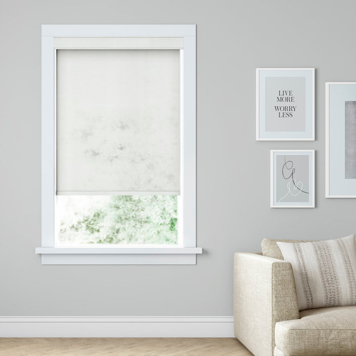 LEVOLOR Custom Cordless Light Filtering Roller Shades, Heathered in Whisper LEVOLOR Width: 63.25"W, Length: 36"L