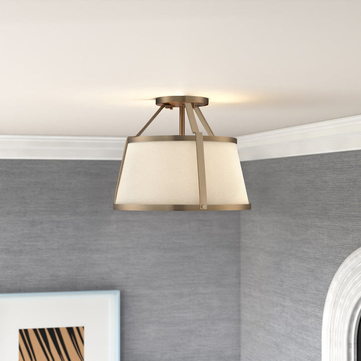 Vonnie 3 -Light 15.5" Semi Flush Mount Joss & Main Fixture Finish: Burnished Brass