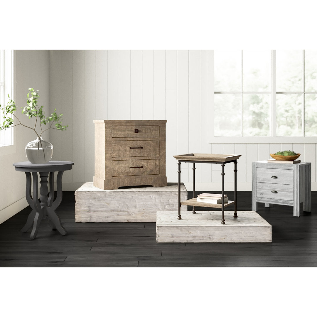 Montauk 2 Drawer Nightstand Grain Wood Furniture Color: Rustic Off-White