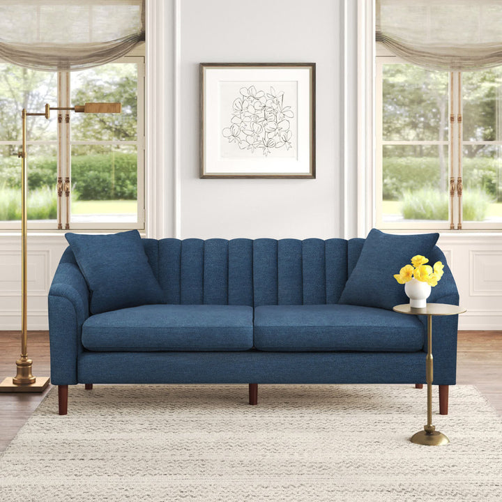 Lawson 84.5" Recessed Arm Sofa Kelly Clarkson Home Upholstery Color: Navy Blue 100% Polyester
