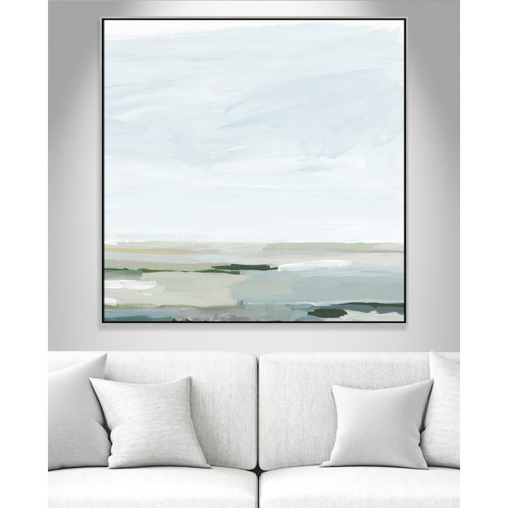 Pure Stillness - Floater Frame Painting Print on Canvas Joss & Main Size: 46.5" H x 46.5" W x 2" D Format: Silver