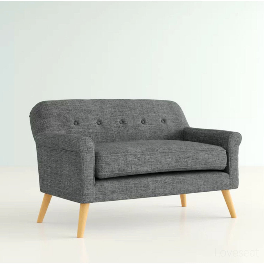 Deby 49.75" Flared Arm Loveseat George Oliver Upholstery Color: Gray Fabric