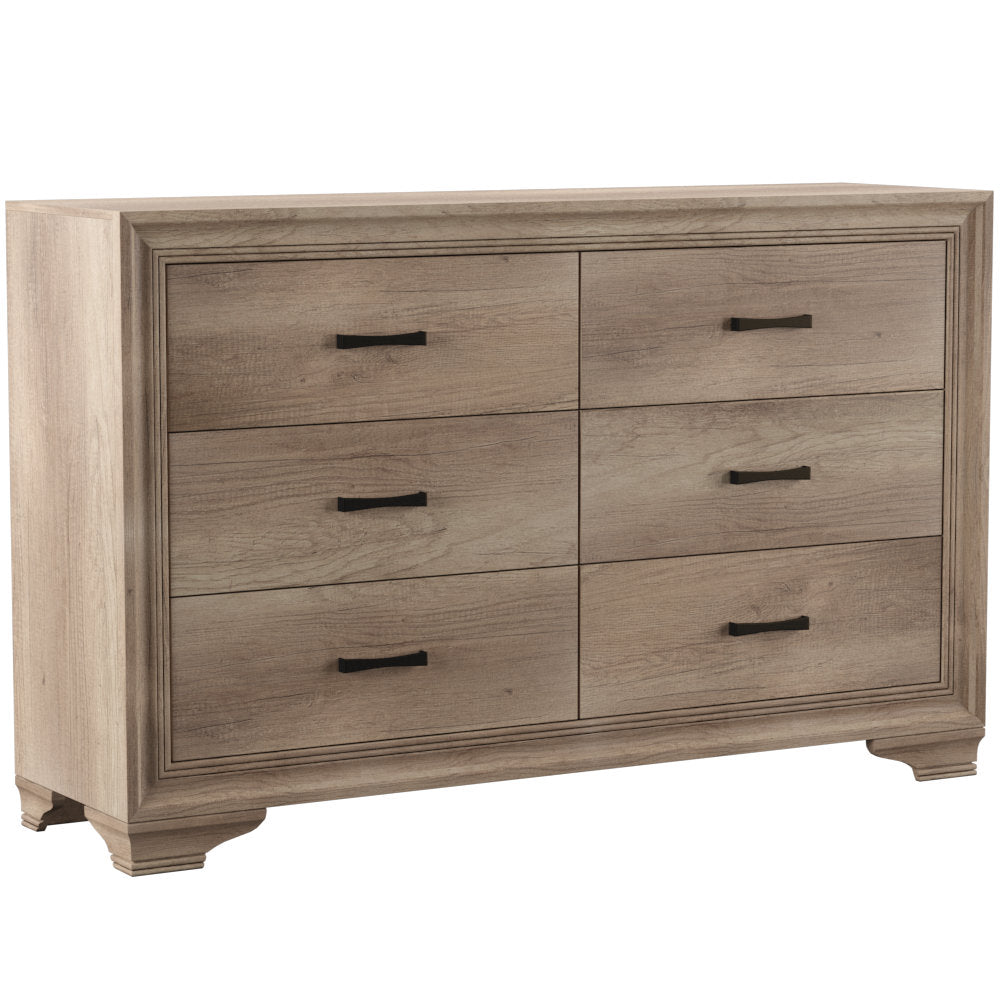 Eleora 6 Drawer 58" W Double Dresser Sand & Stable™