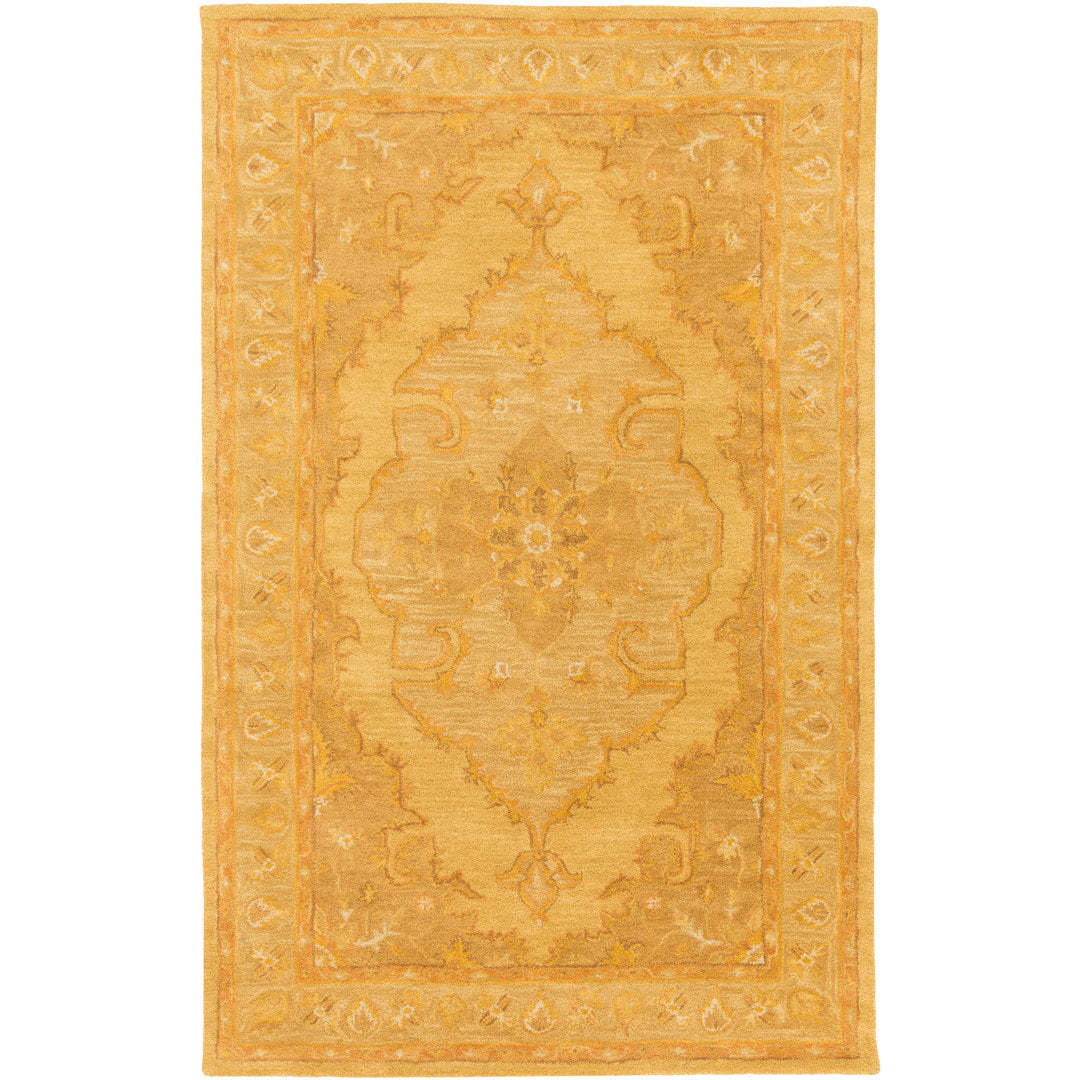 Eaddy Oriental Hand-Tufted Wool Bright Gold/Butter Area Rug Charlton Home® Rug Size: Rectangle 6' x 9'