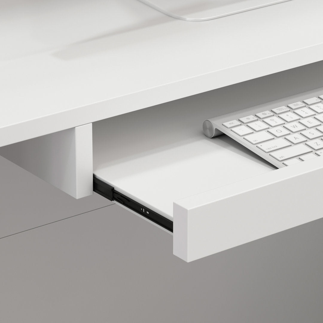 L-Shape Wood Reception Desk Latitude Run® Finish: White