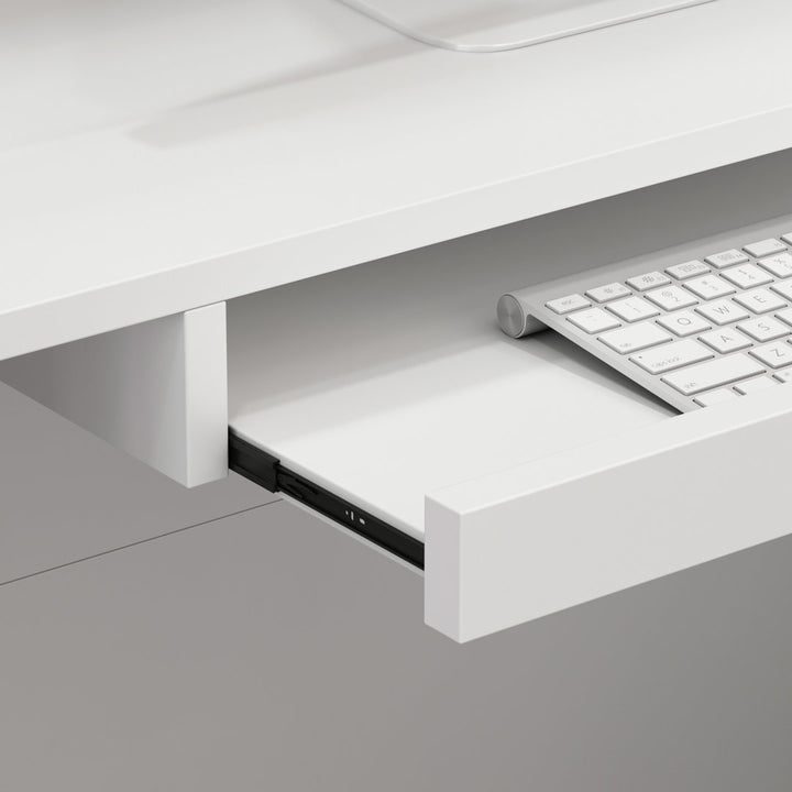 L-Shape Wood Reception Desk Latitude Run® Finish: White