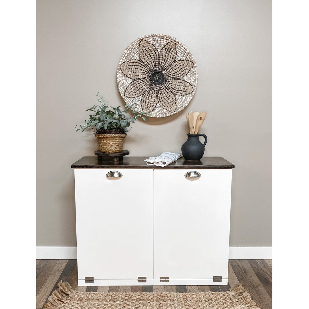 Cheyne Double Trash Bin Cabinet Gracie Oaks Color: Brown/Silver