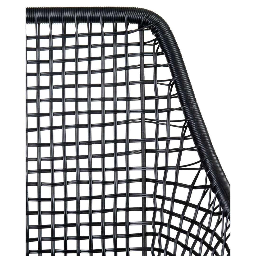 Brixley Wicker/Rattan Slat Back Arm Chair Sand & Stable™ Color: Black