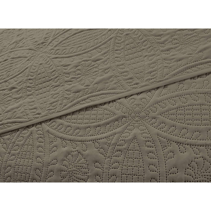 Austin Microfiber Reversible 3 Piece Coverlet / Bedspread Set Chezmoi Collection Color: Taupe Size: Queen Coverlet / Bedspread + 2 Standard Shams