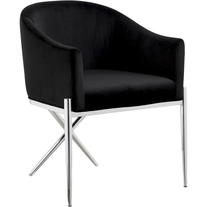 Niko Upholstered Dining Chair Willa Arlo™ Interiors Upholstery Color: Living Black Velvet, Leg Color: Chrome