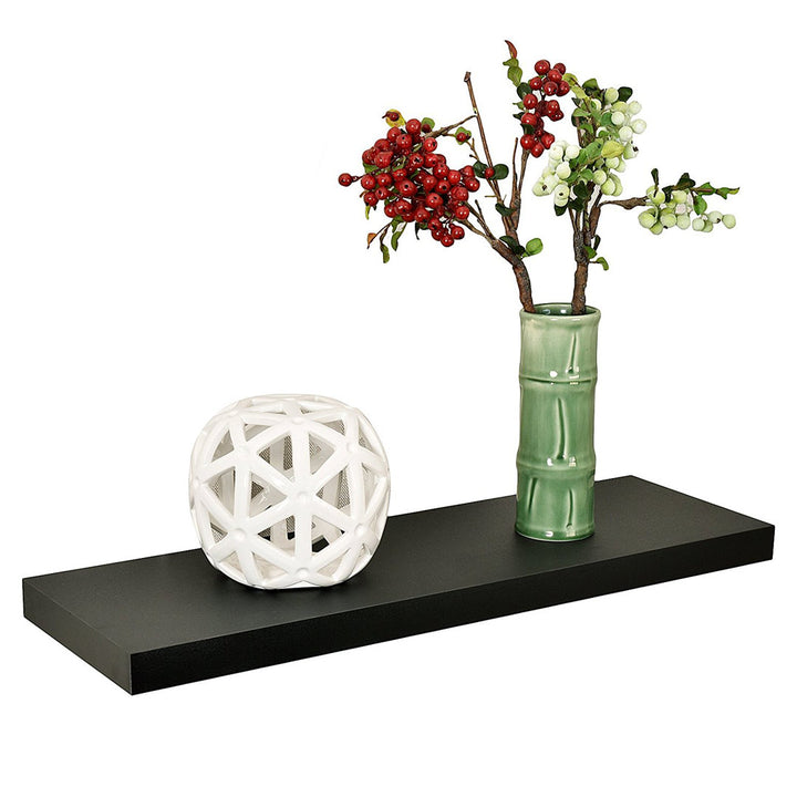 Himmelmann Floating Shelf Ebern Designs Size: 1.25" H x 36" W x 7.25" D Finish: Black
