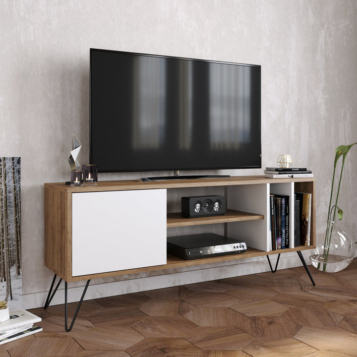 Umaima TV Stand for TVs up to 65" Wrought Studio™ Color: Walnut/White