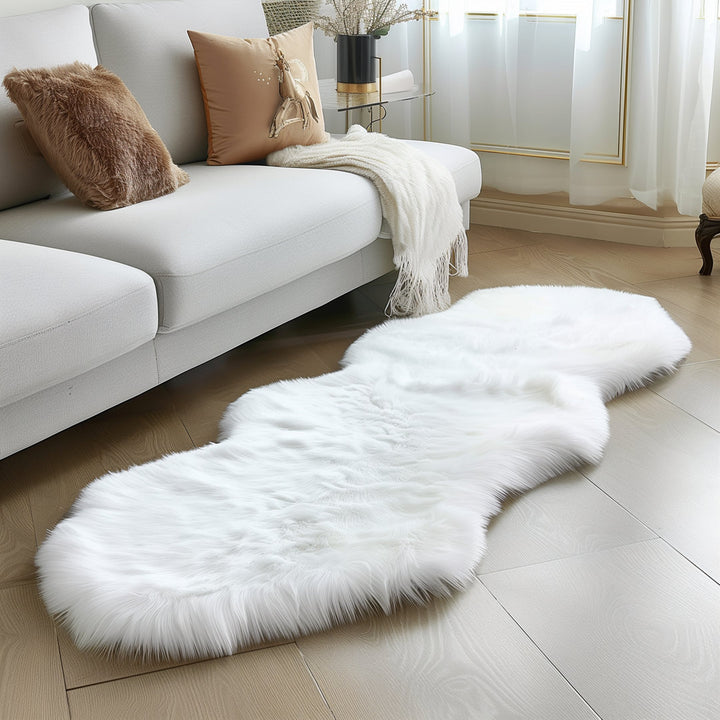 Diller White Faux Sheepskin Fur Machine Washable Shag Fluffy Area Rug Willa Arlo™ Interiors Rug Size: Runner 2' x 6'