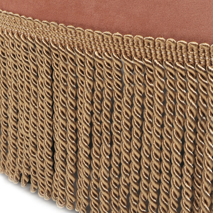 Neptune 24" Wide Tufted Round Cocktail Ottoman Astoria Grand Body Fabric: Peach Orange Velvet