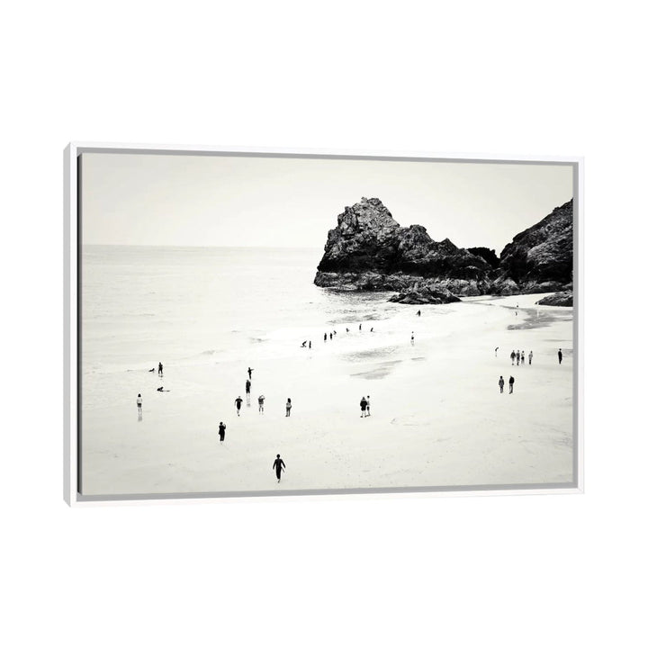 Cornwall Beach Life Photographic Print East Urban Home Size: 40" H x 60" W x 1.5" D Format: White Framed Canvas