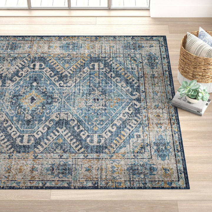 Gelo Oriental Denim/Gray Area Rug Bungalow Rose Rug Size: Rectangle 9' x 12'