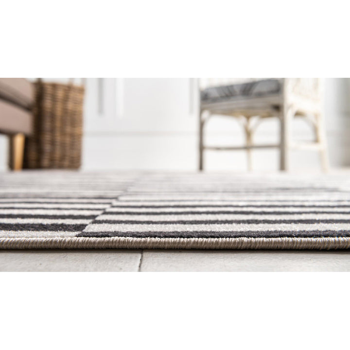 Arzilla Striped Ivory/Black Area Rug Wade Logan® Rug Size: Runner 2'9" x 9'10"