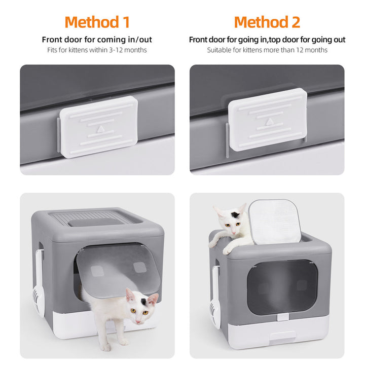 Extra Large Hooded Cat Litter Box With Top Entrance Tucker Murphy Pet™
