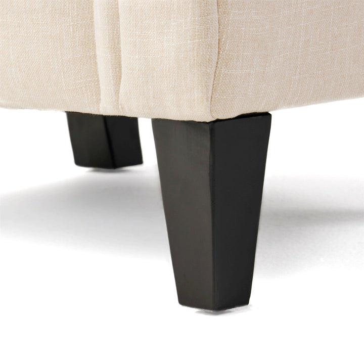 Losoto 91.44cm Wide Tufted Polyester Armchair Alcott Hill® Fabric: Light Beige Fabric