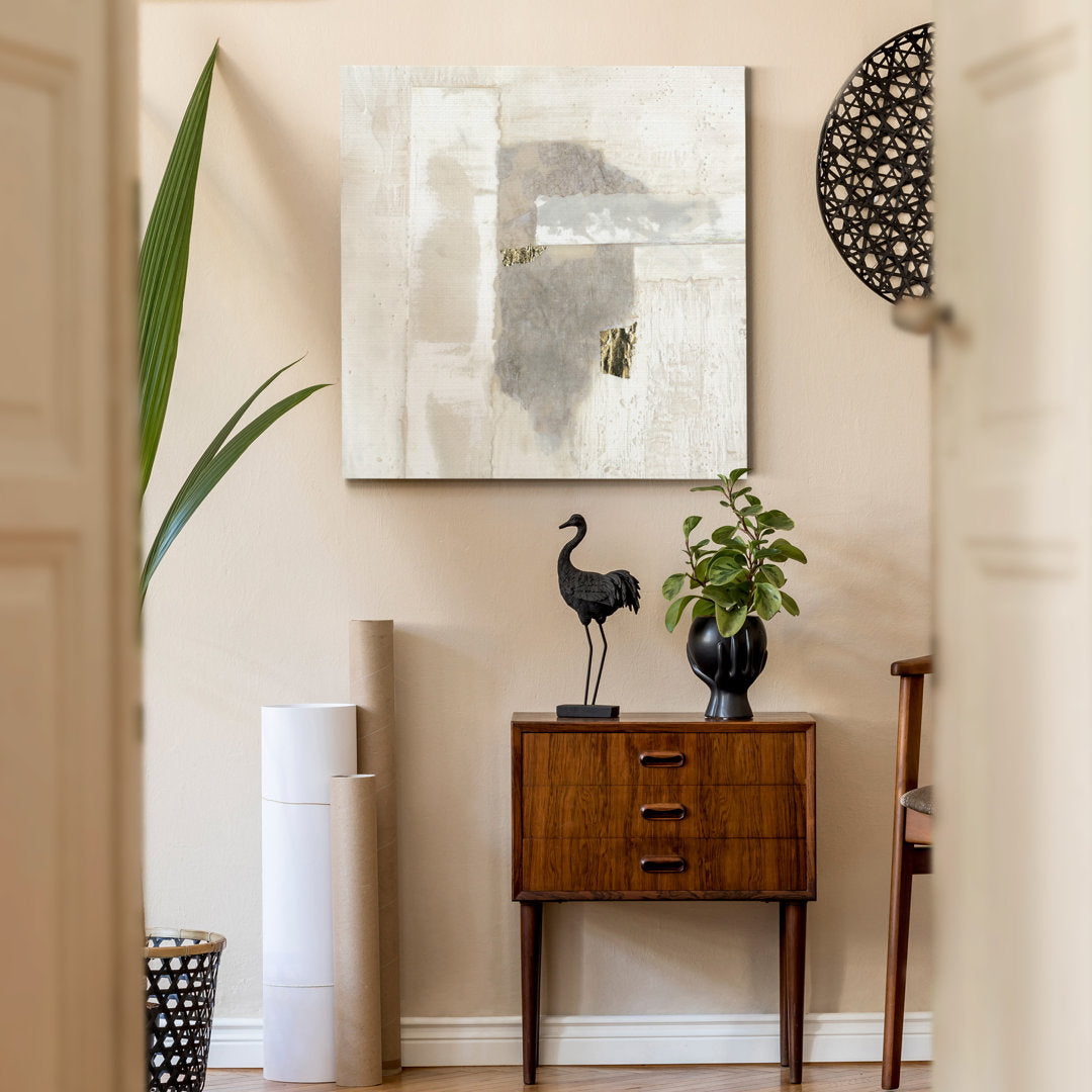 Neutral Gold I' - Wrapped Canvas Print Mercer41 Size: 16" H x 16" W x 1" D