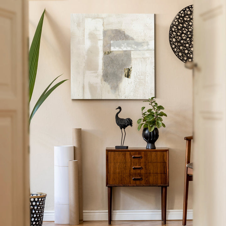 Neutral Gold I' - Wrapped Canvas Print Mercer41 Size: 16" H x 16" W x 1" D