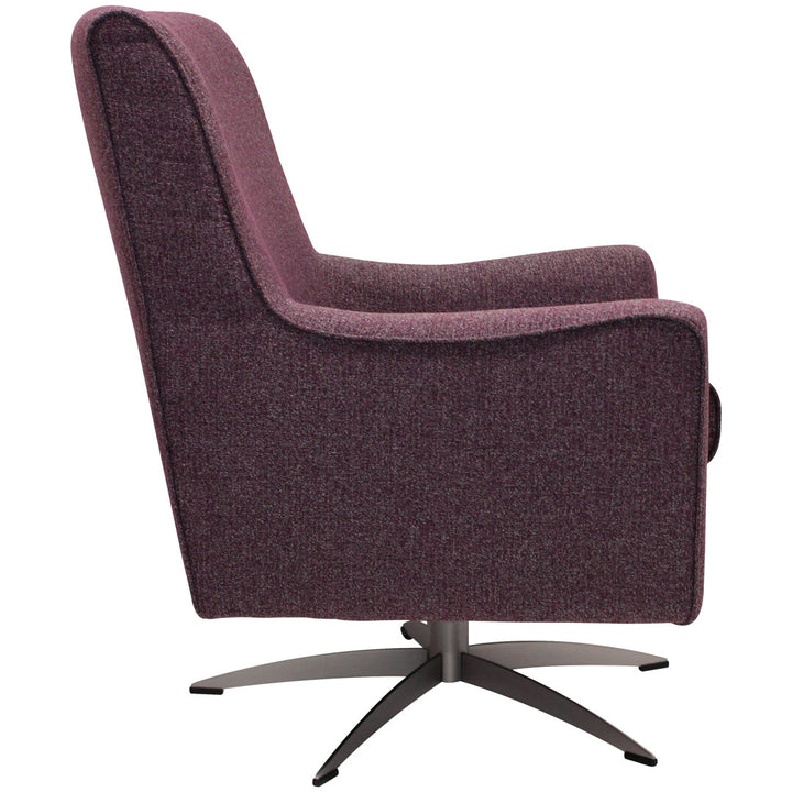 Basilina 26.25" Wide Swivel Armchair Wade Logan® Fabric: Terrace Plum Purple Polyester Blend