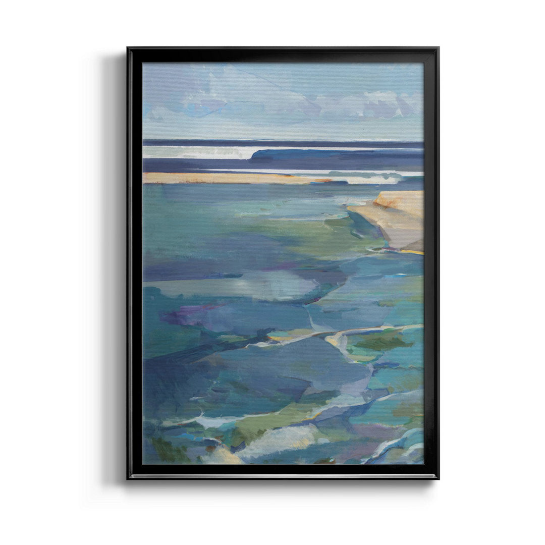 Breakwater - Picture Frame Print on Canvas Sand & Stable™ Size: 26.5" H x 36.5" W x 1.5" D Format: Black Framed Canvas